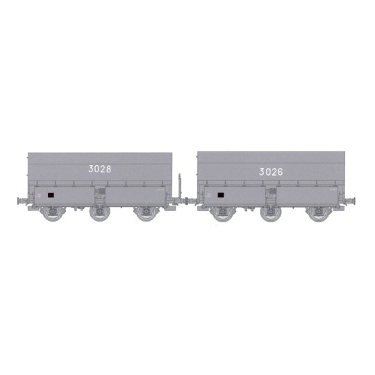 Coffret de 2 wagons coke MH45 SNCF, HBL - REE WB966 - HO 1/87 WB-966-Coffret de 2 wagons coke MH45 SNCF, MONTENAY / Gare des Mines - REE WB964 - HO 1/87
