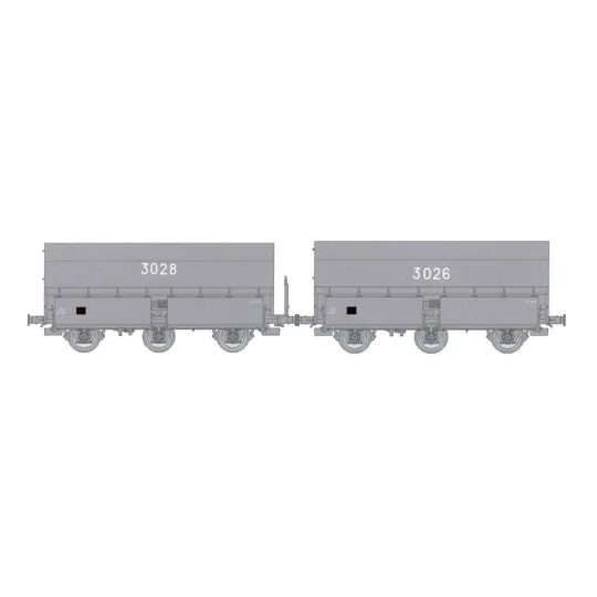 WB-966-Coffret de 2 wagons coke MH45 SNCF, MONTENAY / Gare des Mines - REE WB964 - HO 1/87