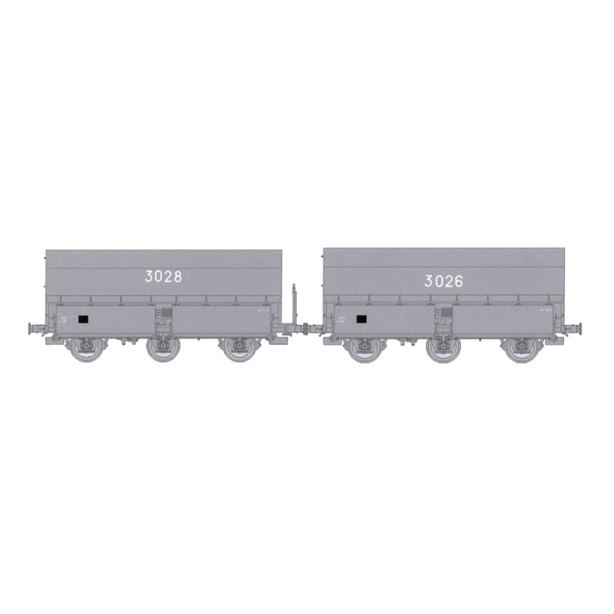 Coffret de 2 wagons coke MH45 SNCF, HBL - REE WB966 - HO 1/87 Coffret de 2 wagons coke MH45 SNCF, HBL - REE WB966 - HO 1/87