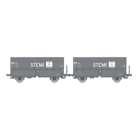 Coffret de 2 wagons coke MH45 SNCF, STEMI - REE WB967 - HO 1/87 WB-967-Coffret de 2 wagons coke MH45 SNCF, HBL - REE WB966 - HO 1/87