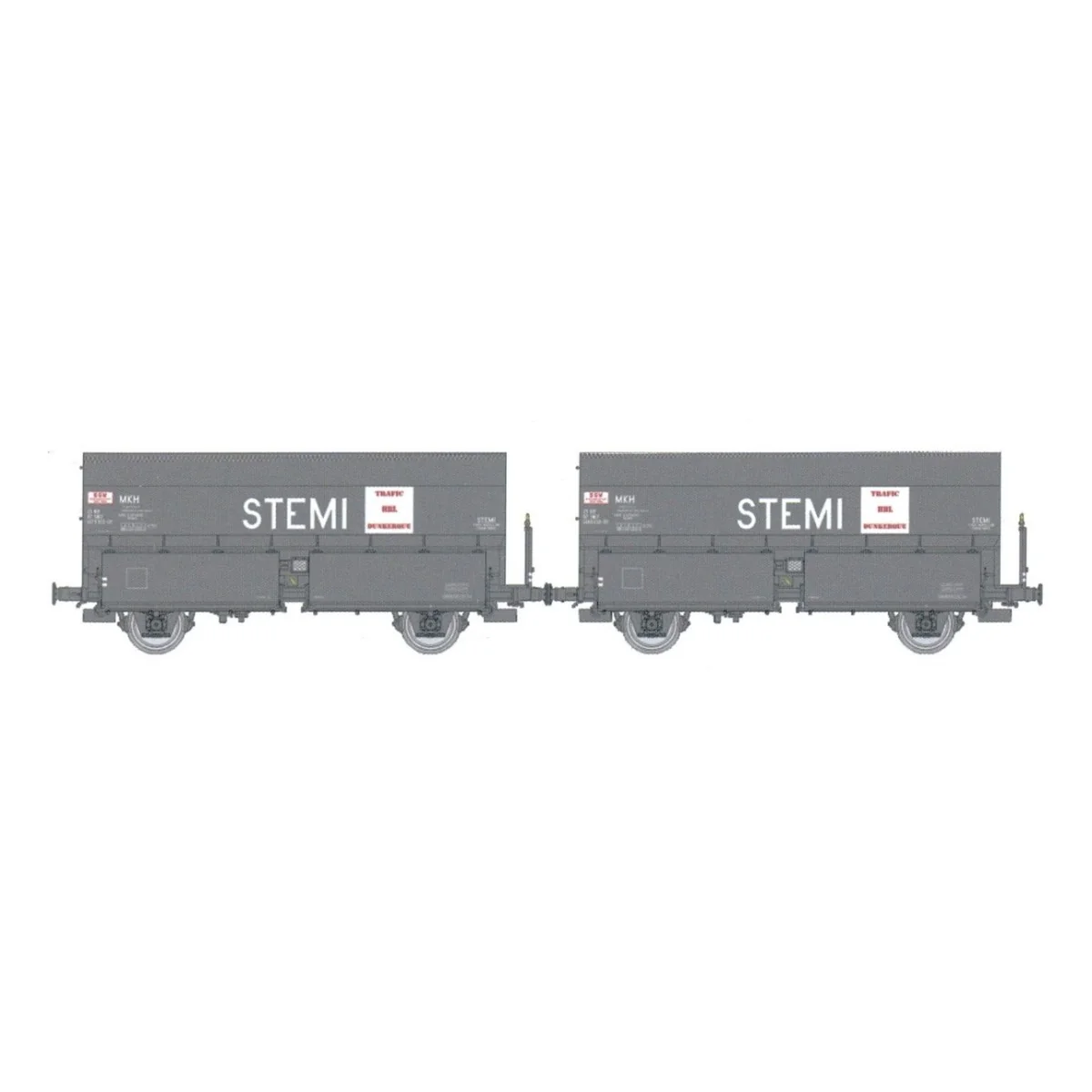 Coffret de 2 wagons coke MH45 SNCF, STEMI - REE WB967 - HO 1/87