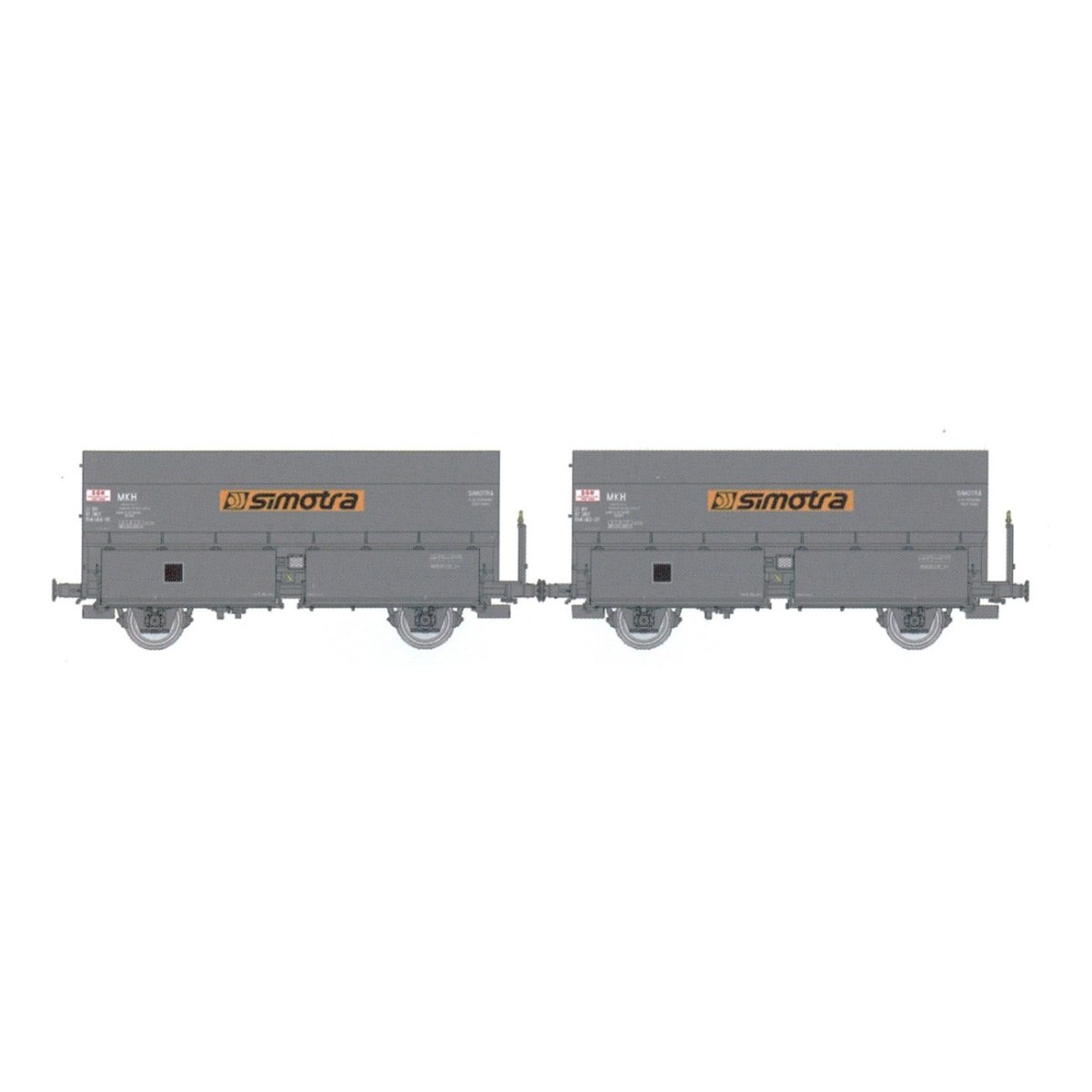 Coffret de 2 wagons coke MH45 SNCF, SIMOTRA - REE WB968 - HO 1/87 Coffret de 2 wagons coke MH45 SNCF, SIMOTRA - REE WB968 - HO 1/87