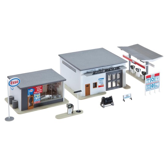 Gas station with car wash - FALLER 191843 - H0 FALLER_191843-Shack with coal shed - FALLER 191842 - HO 1/87