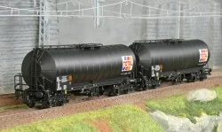 Set of 2 insulated 4-axle tank wagons SNCF TOTAL France - J...