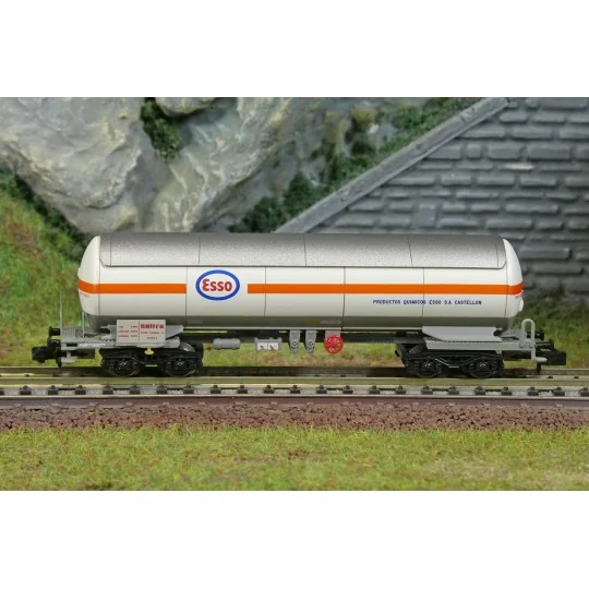 Wagon-citerne PRR ammoniaque RENFE ESSO-Saltra ép. III-IV - Arnold ... HN6724-Arnold HN6702 Set de 2 wagons citernes à essieux, SNCF, BYRRH / Préfontaines, N - 1/160
