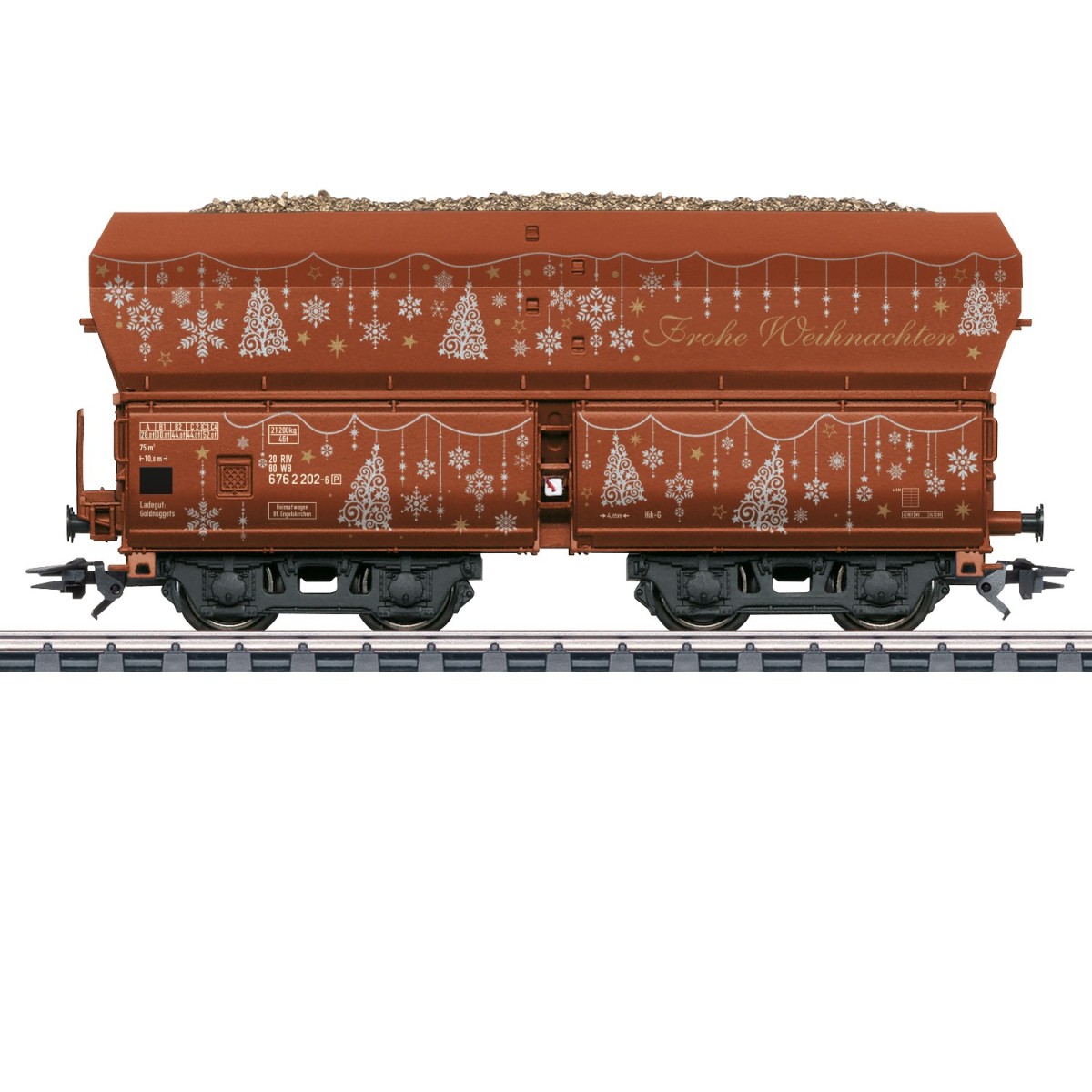 Marklin 48426 Christmas hopper wagon 2026, loaded with "gold nuggets"