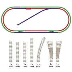 Minitrix 14322 B2 track extension kit with concrete sleepers - N 1...