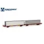 SudExpress SUTF61717 Double container wagon Laagrss, Transfesa, bro... SUD_SUTF61717-SudExpress SUTF61717 Double container wagon Laagrss, Transfesa, brown, loaded with 2 containers