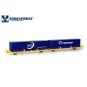 SudExpress Sud SUTF27017 Double container wagon Laagrss, Transfesa ... SUD_SUTF27017-SudExpress Sud SUTF27017 Double container wagon Laagrss, Transfesa and OMFESA, yellow, loaded with 2 blue containers