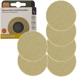 Disque de ponçage abrasif diamanté Ø 50mm, Grain 200 (x6) Proxxon 2...