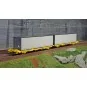 SudExpress Sud SUTF26317 Double container wagon Laagrss, Transfesa,... SUD_SUTF26317-SudExpress Sud SUTF26317 Double container wagon Laagrss, Transfesa, yellow, loaded with 2 unmarked grey containers
