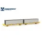 SudExpress Sud SUTF26317 Double container wagon Laagrss, Transfesa,... SUD_SUTF26317-SudExpress Sud SUTF26317 Double container wagon Laagrss, Transfesa, yellow, loaded with 2 unmarked grey containers