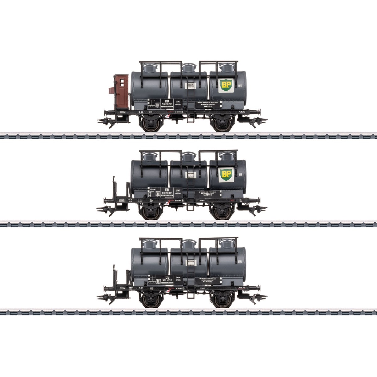 Set of 3 tank wagons with 3 tanks, DB era III - Märklin 46491 - H0 Set of 3 tank wagons with 3 tanks, DB era III - Märklin 46491 - H0