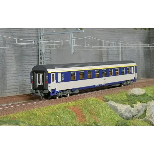 Voiture VU couchettes CORAIL A9c9x, logo encadré - HO - REE JM030 JM-030-Voiture VU couchettes CORAIL A9c9x, logo encadré - HO - REE JM030