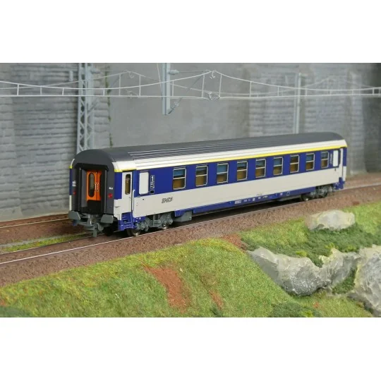 Voiture VU couchettes CORAIL A9c9x, logo nouille - HO - REE JM038 JM-038-Voiture VU couchettes CORAIL A9c9x, logo nouille - HO - REE JM038