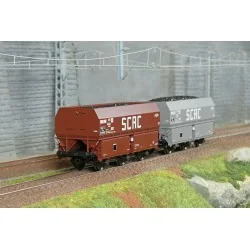 Set of 2 SNCF MH45 coke wagons, SCRC - REE WB960 - HO 1/87