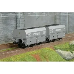 Set of 2 SNCF MH45 coke wagons, MONTENAY / Mines Station - REE WB96...