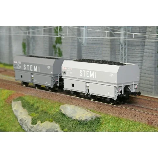 WB-961-Coffret de 2 wagons coke MH45 SNCF, SCRC - REE WB960 - HO 1/87