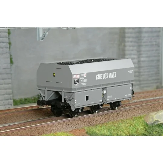 SNCF coke wagon MH45, Gare des Mines - REE WB965 - HO 1/87 WB-965-Coke wagon MH45 SNCF, SIMOTRA - REE WB963 - HO 1/87