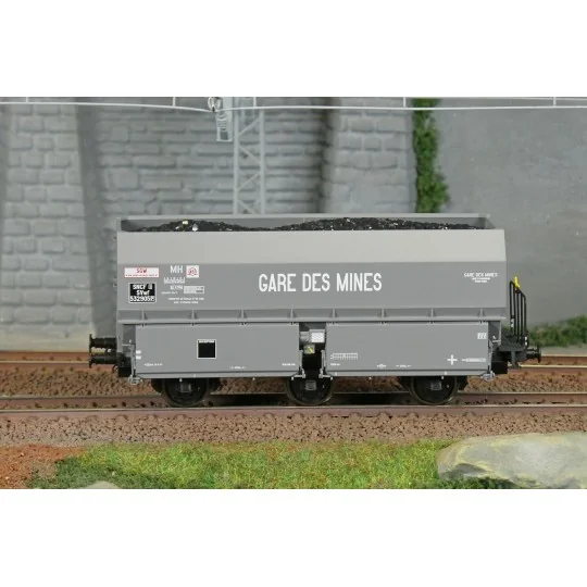 SNCF coke wagon MH45, Gare des Mines - REE WB965 - HO 1/87 WB-965-Coke wagon MH45 SNCF, SIMOTRA - REE WB963 - HO 1/87