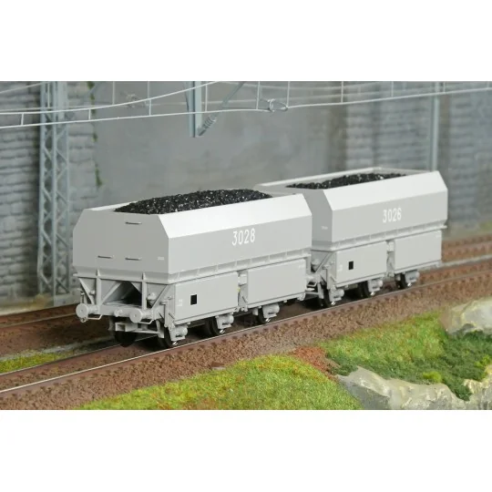 WB-966-Coffret de 2 wagons coke MH45 SNCF, MONTENAY / Gare des Mines - REE WB964 - HO 1/87
