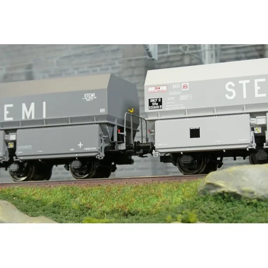 WB-961-Coffret de 2 wagons coke MH45 SNCF, SCRC - REE WB960 - HO 1/87