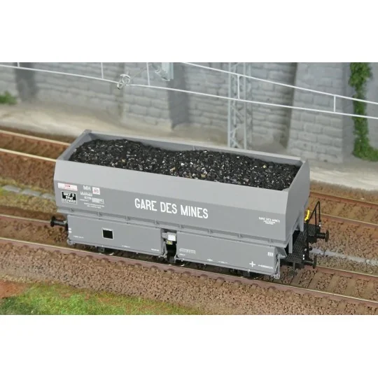 SNCF coke wagon MH45, Gare des Mines - REE WB965 - HO 1/87 WB-965-Coke wagon MH45 SNCF, SIMOTRA - REE WB963 - HO 1/87