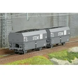 Coffret de 2 wagons coke MH45 SNCF, STEMI - REE WB967 - HO 1/87
