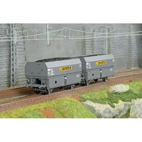 WB-968-Coffret de 2 wagons coke MH45 SNCF, STEMI - REE WB967 - HO 1/87