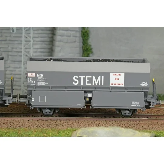 Set of 2 SNCF MH45 coke wagons, STEMI - REE WB967 - HO 1/87 WB-967-Set of 2 SNCF MH45 coke wagons, HBL - REE WB966 - HO 1/87