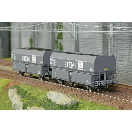 WB-967-Coffret de 2 wagons coke MH45 SNCF, HBL - REE WB966 - HO 1/87