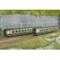 JM-045-Set de 2 voitures AMBULANCE vert/gris, logo encadré jaune - REE JM045 - HO 1/87