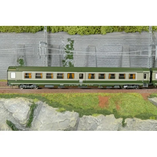 JM-047-Set de 2 voitures AMBULANCE vert/gris, logo encadré blanc - REE JM047 - HO 1/87