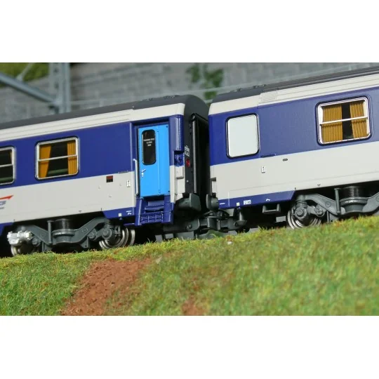 Set de 2 voitures AMBULANCE bleu, logo casquette - REE JM051 - HO 1/87 JM-051-Set de 2 voitures AMBULANCE bleu, logo casquette - REE JM051 - HO 1/87