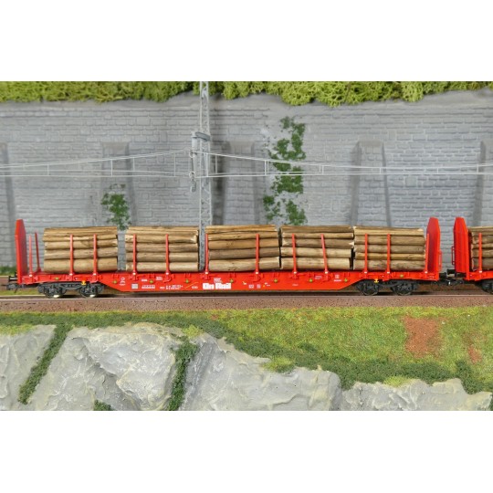 Coffret de 3 wagons à ranchers OnRail GmbH, chargés grumes ép. VI -... ROCO_6600318-Set de 3 wagons-citernes Zacns NACCO - Roco 6600197, H0 1/87