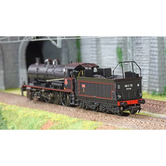 HJ2405-Jouef HJ2405 140 C 70 steam locomotive, 18 B 64 tender, black livery, SNCF