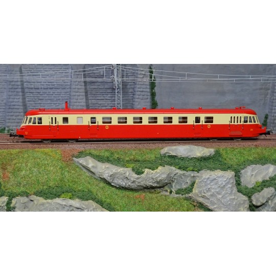 HJ2409S-Jouef HJ2409S ABJ 2 diesel railcar, red/beige livery, red roof, SNCF, digital sound