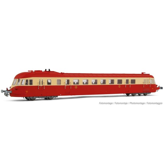 HJ2411S-Jouef HJ2411S Autorail diesel ABJ 4, livrée rouge/beige, toit rouge, SNCF, digitale sonore