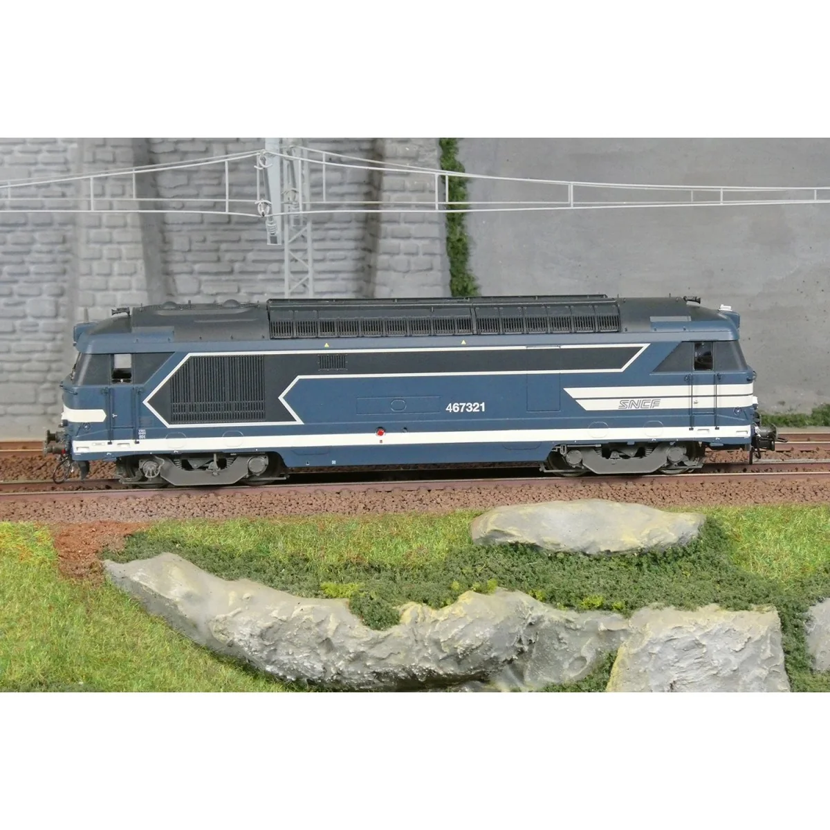 BB 67321 diesel locomotive, blue with "Nouille" logo, CHAMBERY, dig...
