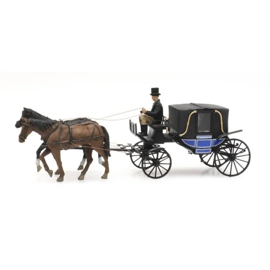 Arti_387.424-Artitec 387.424 Coachman, horses and enclosed carriage