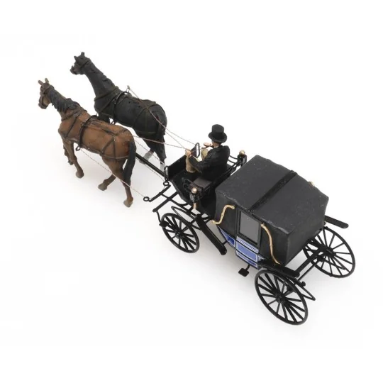 Arti_387.424-Artitec 387.424 Cocher, chevaux et calèche fermée