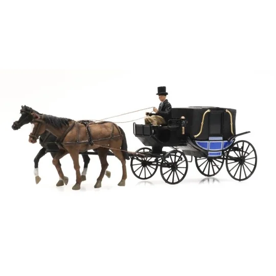 Arti_387.424-Artitec 387.424 Cocher, chevaux et calèche fermée