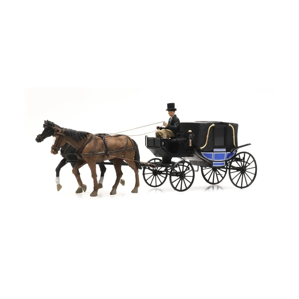 Artitec 387.424 Coachman, horses and enclosed carriage - Arti_387.424