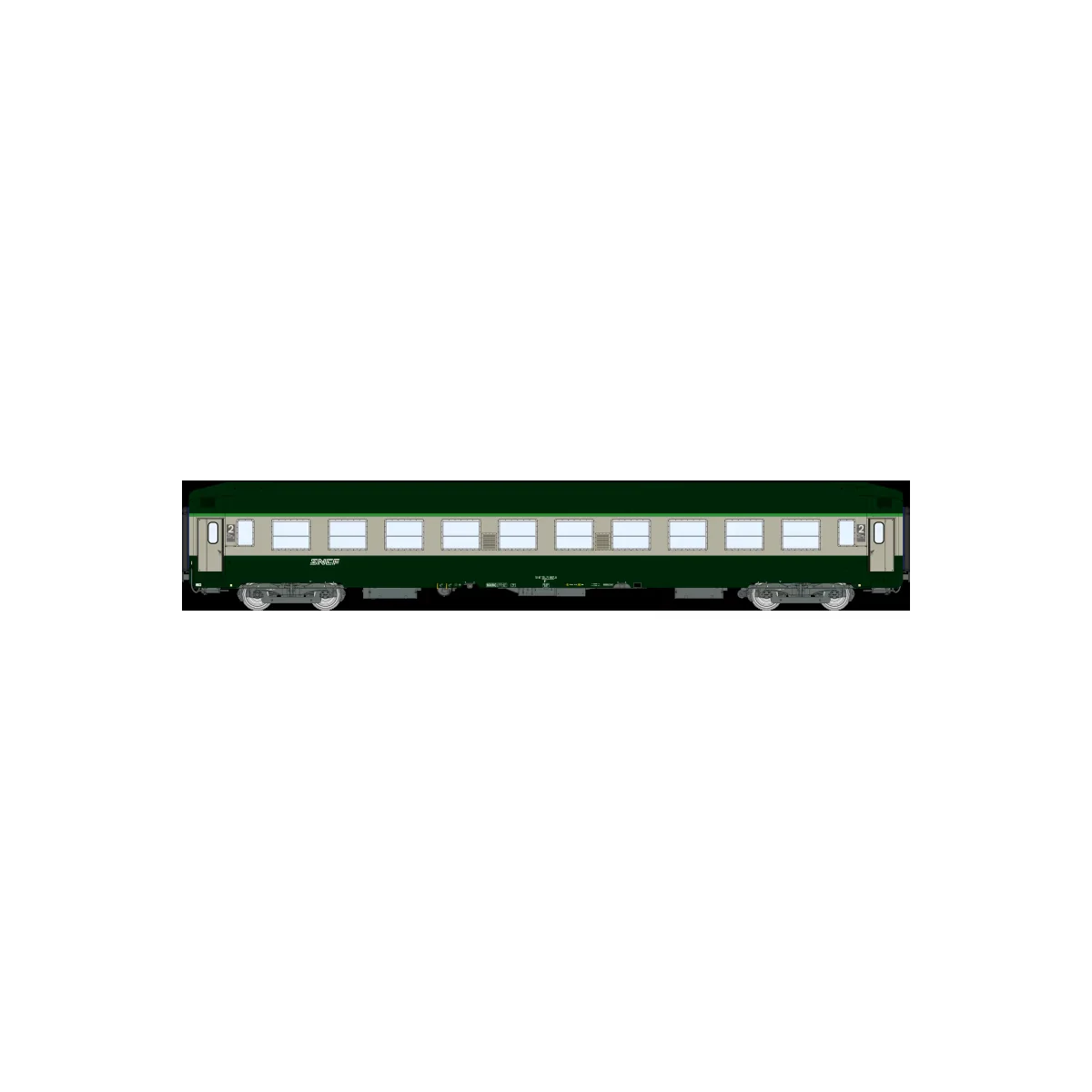 Voiture UIC B10 ex-B9c9x SNCF vert/gris 804 Ép. V - REE VB485 - HO