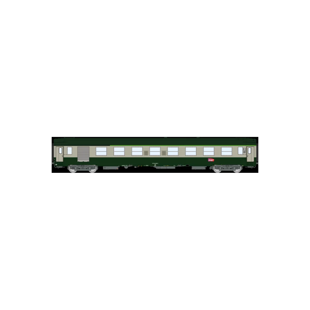 Set 2 voitures UIC B7D et B10 SNCF Carmillon Ep VI - REE VB492 - HO