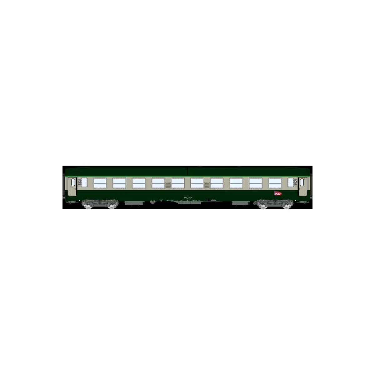 Set 2 voitures UIC B7D et B10 SNCF Carmillon Ep VI - REE VB492 - HO
