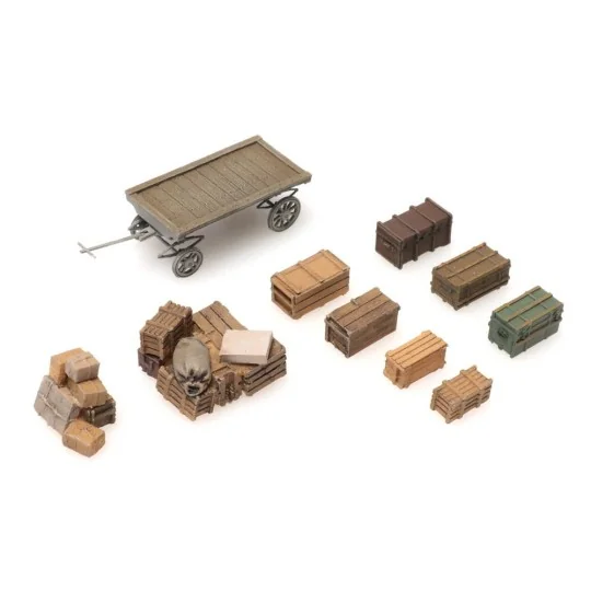 Arti_387.451-Artitec 387.451 Old flatbed trailer with crate load