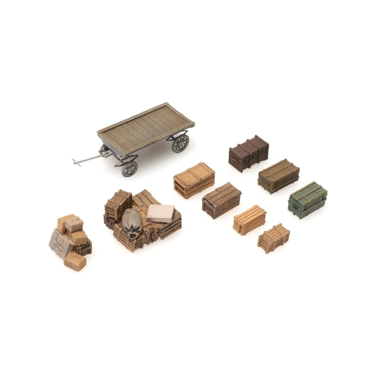 Artitec 387.451 Ancienne remorque plateau avec chargement de caisses Artitec Arti_387.451 - 2