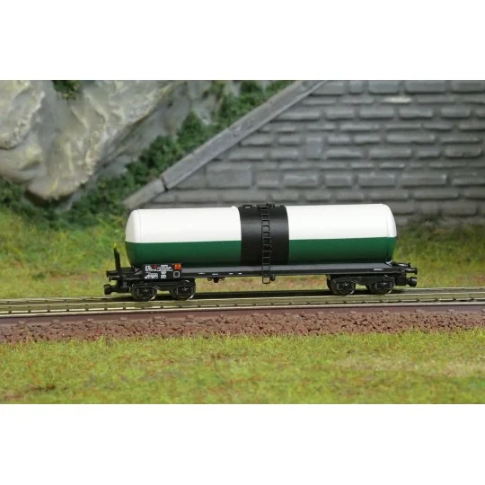 AZAR_W05-SI2-Wagon citerne longue ANF, Simotra vert/blanc - AZAR MODELS W05-SI2 - échelle Z 1/220