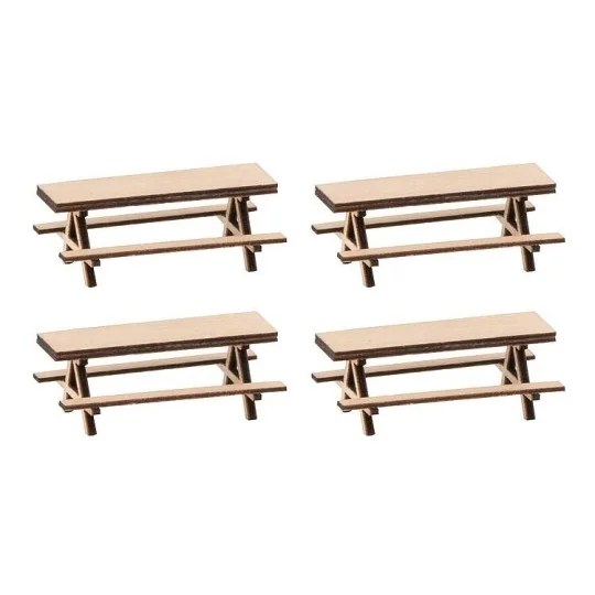 FALLER_180304-Faller 180304 Model Kit, 4 Picnic Benches